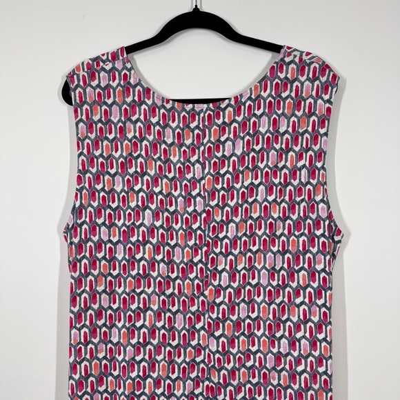 NIC and ZOE Printed Geometric Gathered Side Sleeveless Dress Size 2x - Picture 8 of 11